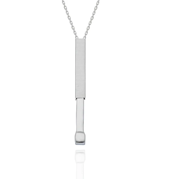 Düz Model 925 Ayar Kolye - 7