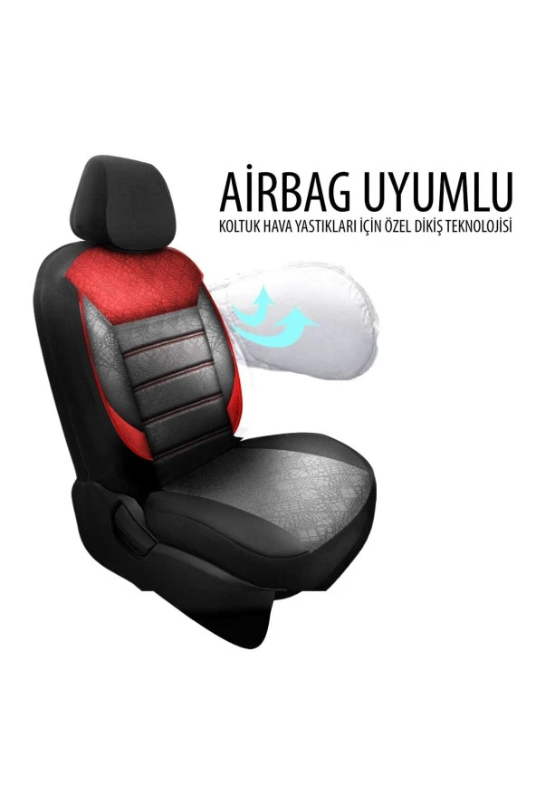 NiCe Shop Volkswagen Golf 5 Uyumlu Koltuk Kılıfı Scorpion - Kırmızı
