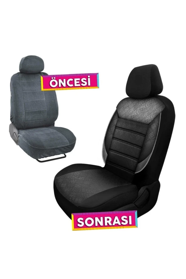 NiCe Shop Fiat Tempra Uyumlu Koltuk Kılıfı Scorpion - Siyah - 4