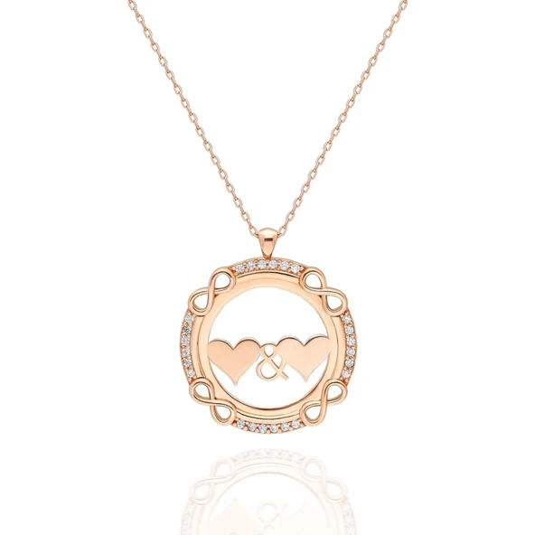 Daire İçinde Kalpli Kolye - 8