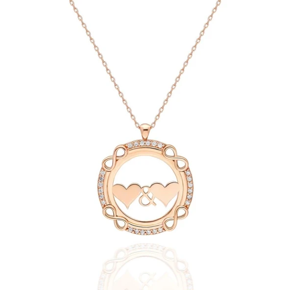 Daire İçinde Kalpli Kolye - 7