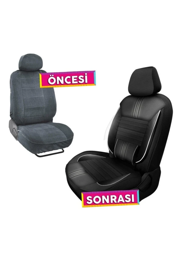 NiCe Shop Volkswagen Golf 4 Uyumlu Koltuk Kılıfı Titan Serisi Deri - Siyah - 4