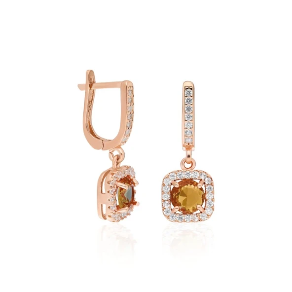 Altın Taşlı Bayan Küpe - 5