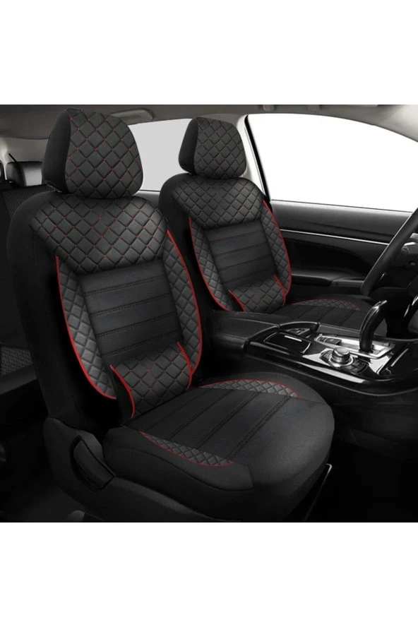 NiCe Shop Citroen C5 Uyumlu Koltuk Kılıfı Golem Serisi - Kırmızı