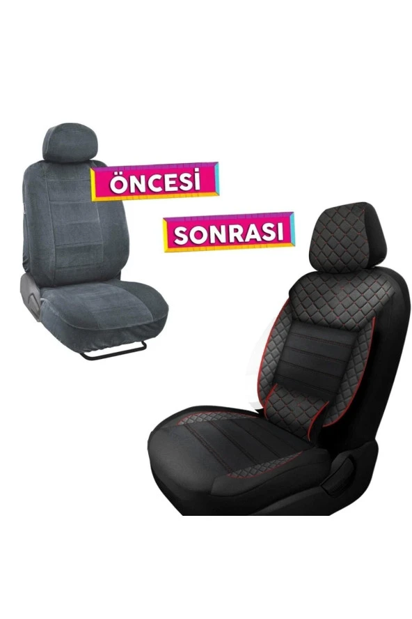 NiCe Shop Volkswagen Tiguan 2008-2013 Uyumlu Koltuk Kılıfı Golem Serisi - Kırmızı - 4
