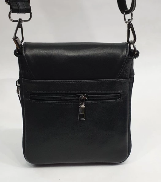 Küçük Boy Kapaklı Deri El Çantası - Resim 2