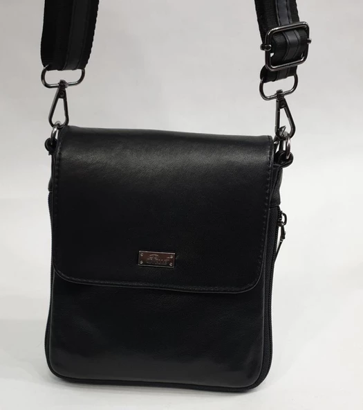 Küçük Boy Kapaklı Deri El Çantası - Resim 6