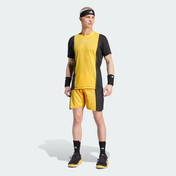 Adidas IS8972 Tennis Heat.Rdy Pro Freelift 3d Rib Erkek Sarı Tişört - 4