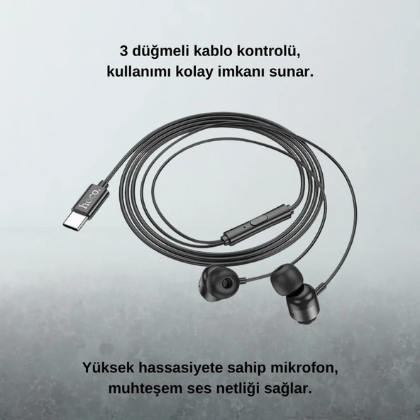 Polham HC Type C Kablolu Mikrofonlu Kulaklık, HİFİ Ses, HD Mikrofonlu Type C Kulaklık, Silikon Uçlu Kulakiçi Kulaklık - 7