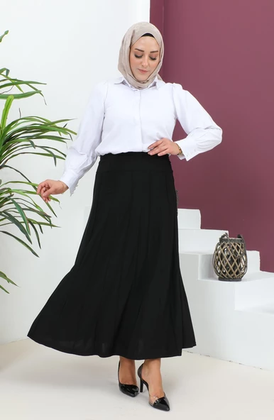 BÜYÜK BEDEN SANDY ÇIMALI ETEK - 3