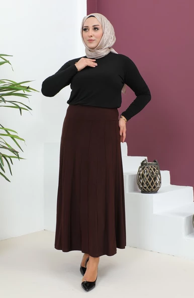 BÜYÜK BEDEN SANDY ÇIMALI ETEK - 8