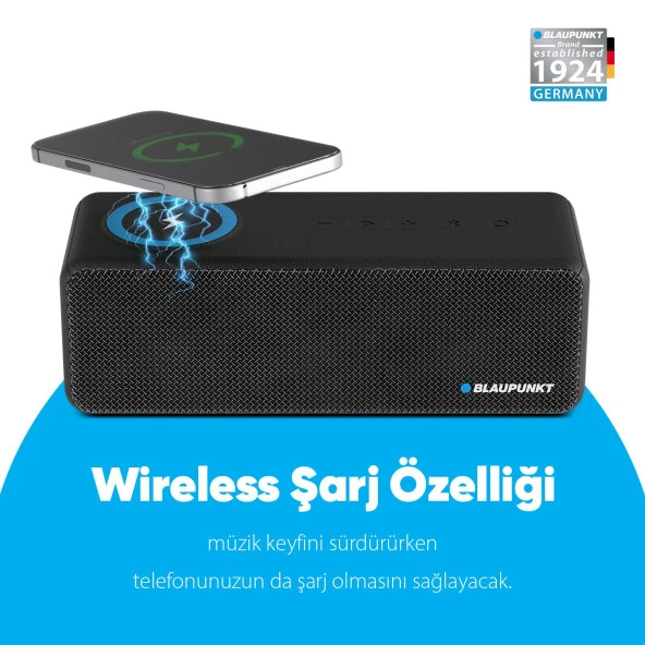 Blaupunkt LS250 Bluetooth Kablosuz Şarj Standlı Hoparlör Ses Bombası Siyah - 2