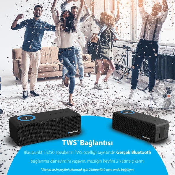 Blaupunkt LS250 Bluetooth Kablosuz Şarj Standlı Hoparlör Ses Bombası Siyah - 4