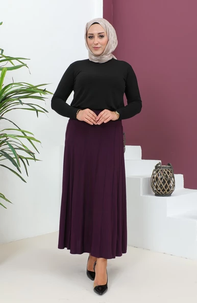BÜYÜK BEDEN SANDY ÇIMALI ETEK - 11