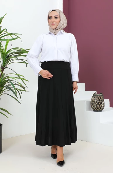 BÜYÜK BEDEN SANDY ÇIMALI ETEK - 4