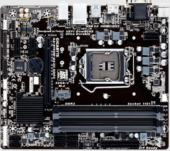 GIGABYTE B150M-DS3H-DDR3 1866MHz M2 Anakart - 2
