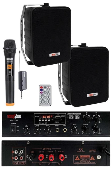 Lastvoice Black Large Plus Paket-1 Hoparlör ve Anfi Anons Ses Sistemi Seti ürün görseli