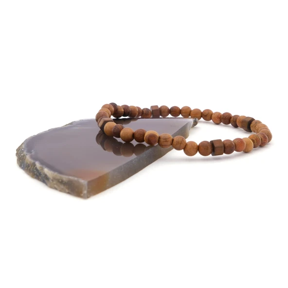 Kahverengi Ahşap Doğal Taş Erkek Bileklik EBLK-380 - Resim 3
