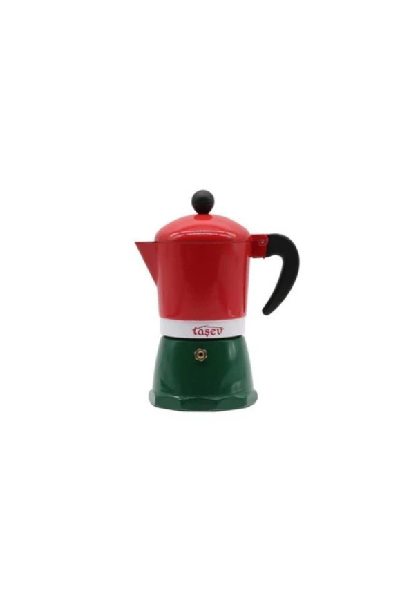 Taşev T1197 Adamo Moka Pot 6 Fincan Kırmızı&yeşil