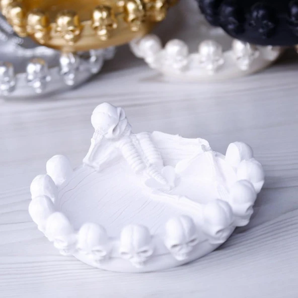 Selim Dekor Skull Dekoratif Küllük Beyaz ürün görseli