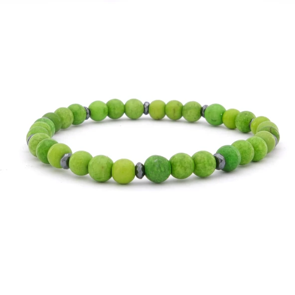 Yeşil Ay Taşı Doğal Taş Erkek Bileklik EBLK-399 ürün görseli 1