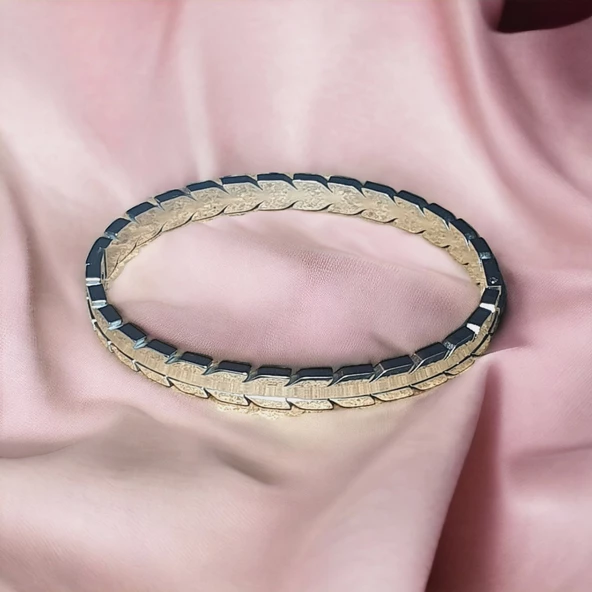 Unisex Kadın/Erkek Esnek Bijuteri Bileklik-Gümüş Renkli - 2
