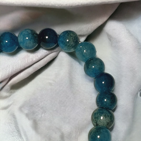 Doğal Taşlı Unisex Kadın/Erkek Esnek Bileklik - Resim 5