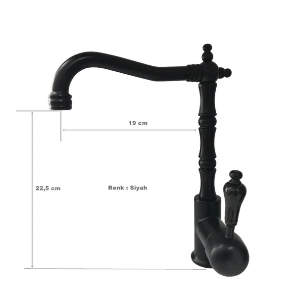 Venezia Retro Serisi Siyah Mutfak Evye Bataryası - 2