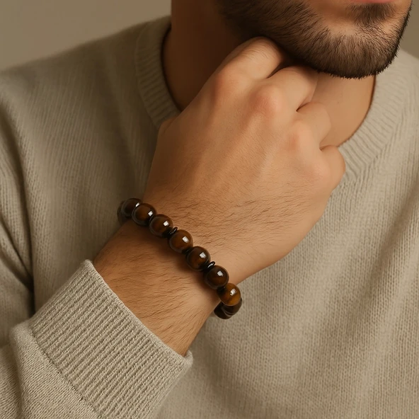 Doğal Taşlı Unisex Kadın/Erkek Esnek Bileklik