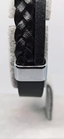 Hakiki Deri Çelik Klipsli Erkek Bileklik - Resim 2