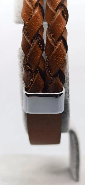 Çelik Klipsli Erkek Deri Bileklik - Resim 2