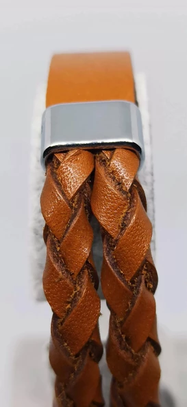 Çelik Klipsli Erkek Deri Bileklik - Resim 3