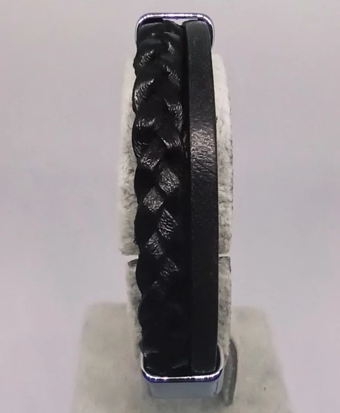 Hakiki Deri Çelik Klipsli Erkek Bileklik ürün görseli