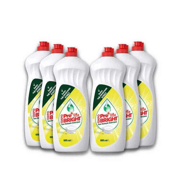 OxfoPro Bright Elde Yıkama Sıvı Bulaşık Deterjanı 665 ml (665ml x 6)