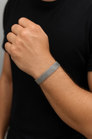 Çelik Boy Ayarlı Erkek Bijuteri Bileklik ürün görseli