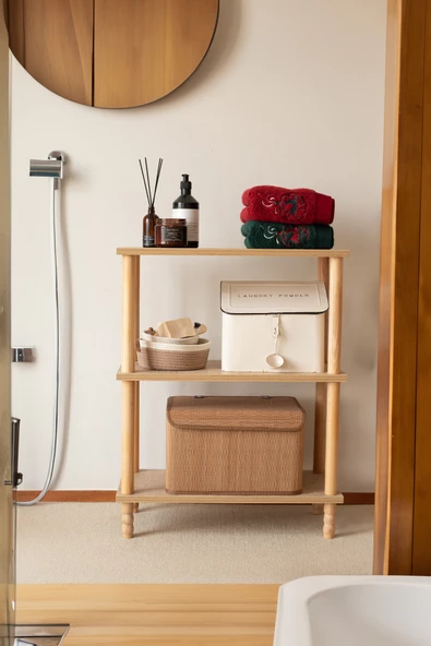 Concept 2 Raflı Organizer Kitaplık Banyo Mutfak Dolabı Balkon Ofis Düzenleyici Ahşap Nature - 5