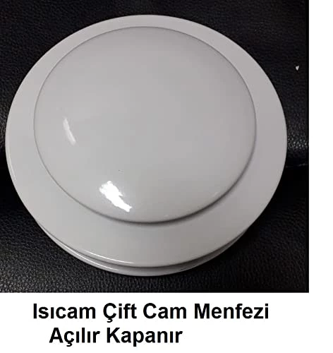 Temmenfez Isıcam Çift Cam Doğal Gaz Menfezi Açılır Kapanır Soğuk,Ses,Rüzgar Girmez RENK GRİ .Alüminyum Özel Sıvama Delik Çapı 160 mm - 2
