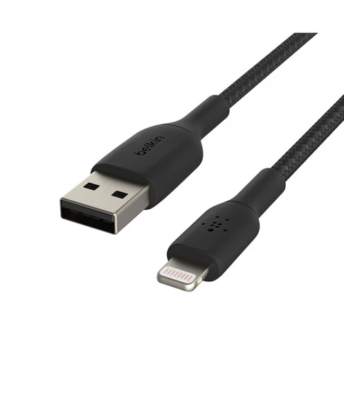 Belkin Örgülü Apple Lightning Hızlı Şarj ve Data Kablosu 1m Siyah