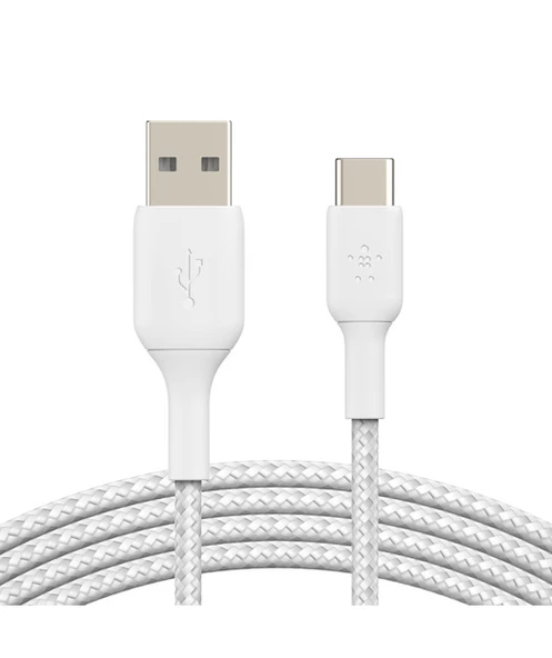 Belkin Type-C Örgülü Data & Hızlı Şarj Kablo 1m Beyaz