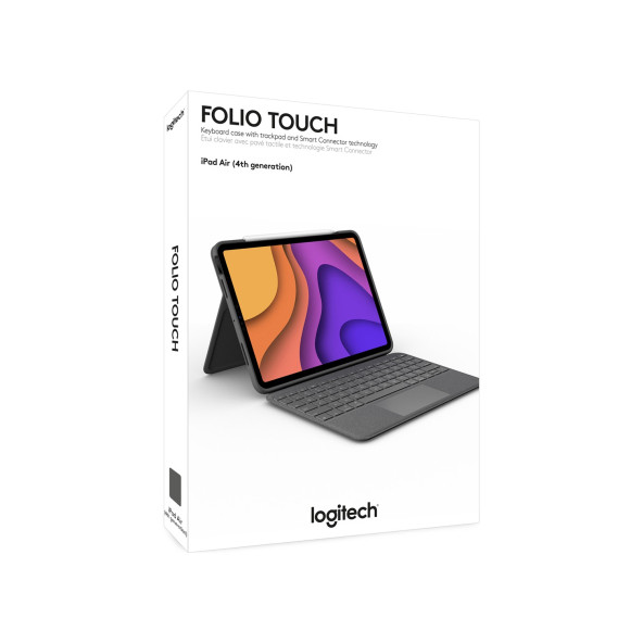 Logitech Slim Folio Touch iPad Air 10.9 inç 4. Nesil ile Uyumlu Klavyeli Kılıf - Koyu Gri - 4