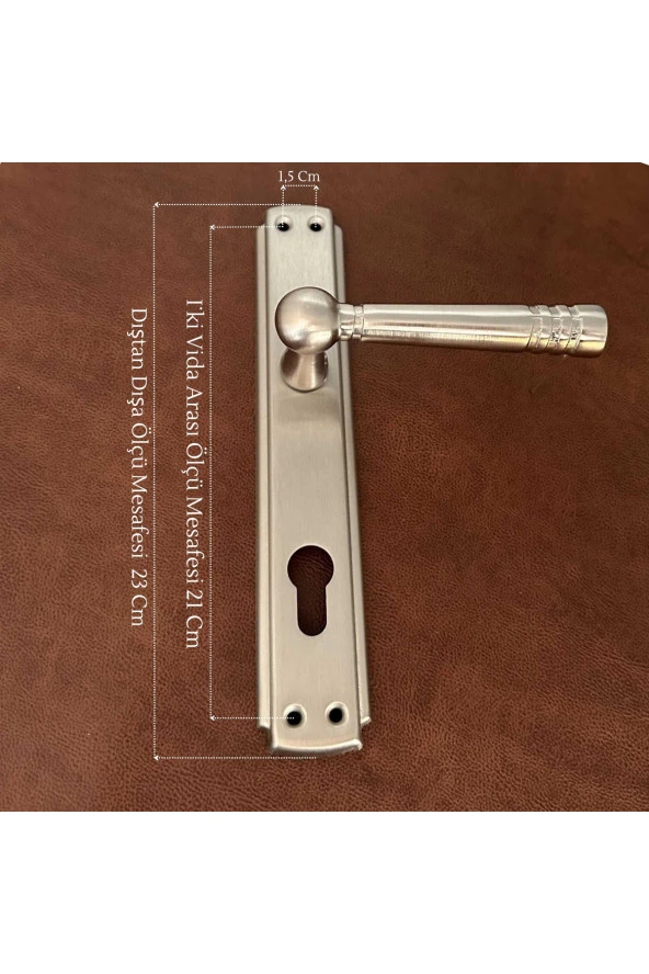 Osmanlı Topkapı Handles Saten Aynalı Yale Çelik Kapı Kolu 1 Takım - Resim 2