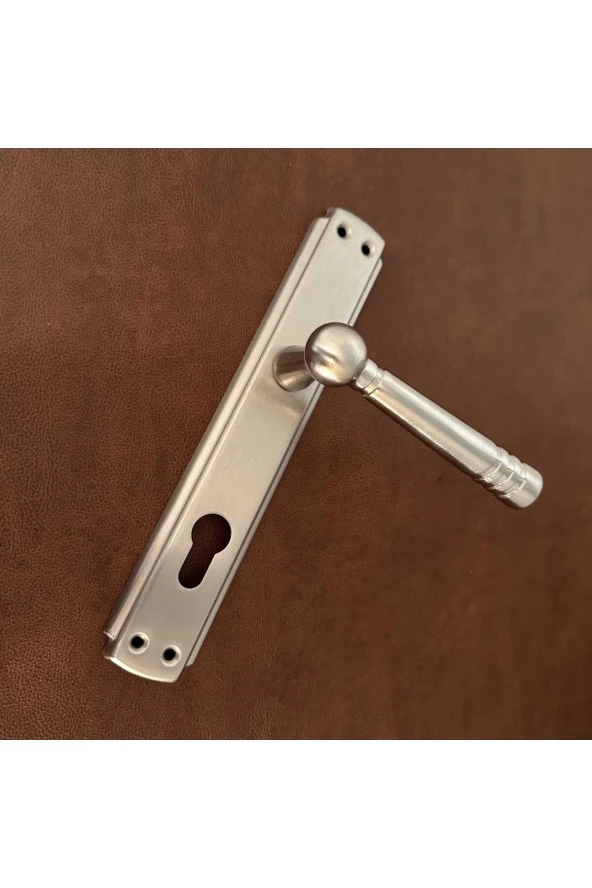 Osmanlı Topkapı Handles Saten Aynalı Yale Çelik Kapı Kolu 1 Takım - Resim 4