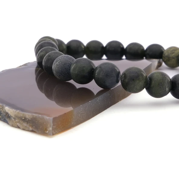 Serpantin Doğal Taş Erkek Bileklik EBLK-471 - Resim 5