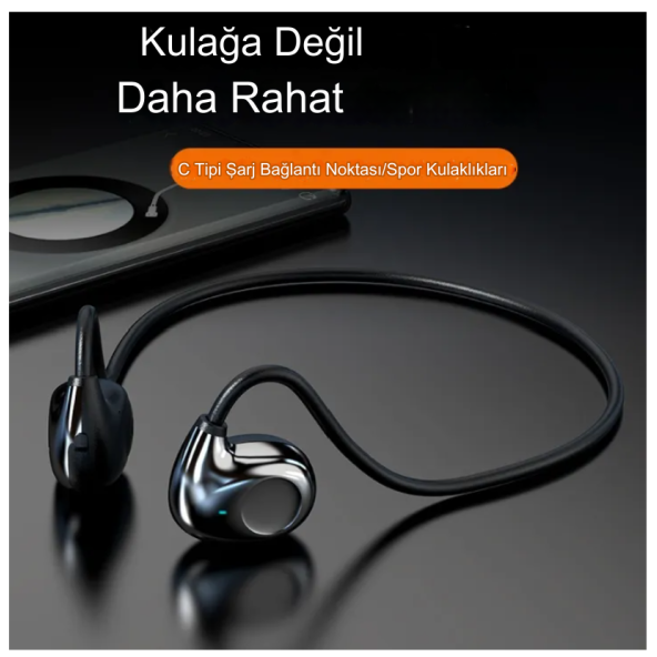 Kemik İletimli  HD Ses Uzun Pil Ömürlü Su Geçirmez Spor,Koşu İçin Boyuna Asmalı  Bluetooth Kulaklık - 3