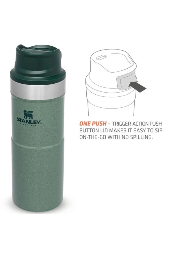 STANLEY Klasik Trigger Action 0,35 Litre Çelik Termos Bardak - Yeşil - 4