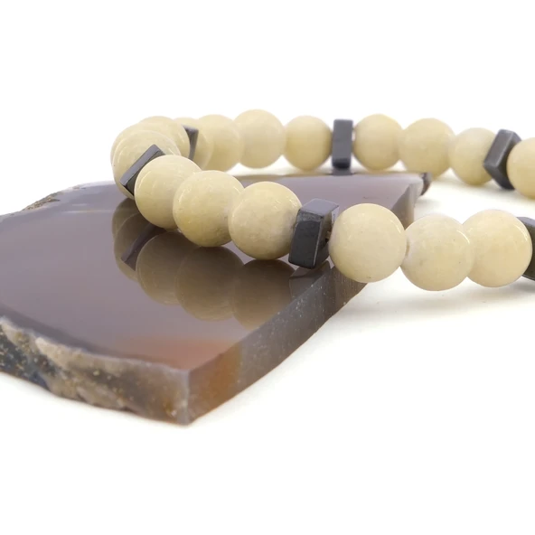 Ay Taşı Doğal Taş Bileklik EBLK-489 - Resim 4