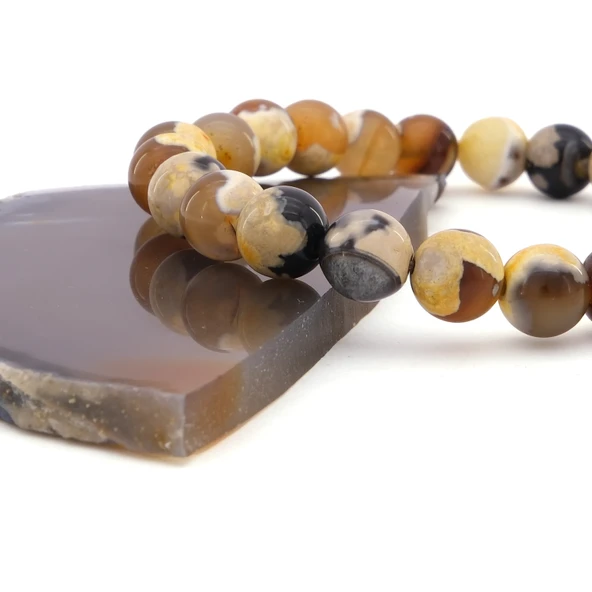 Akik Doğal Taş Erkek Bileklik EBLK-494 - 4