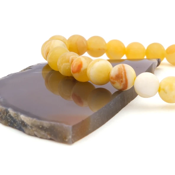 Sarı Opal Doğal Taş Erkek Bileklik EBLK-496 - 4