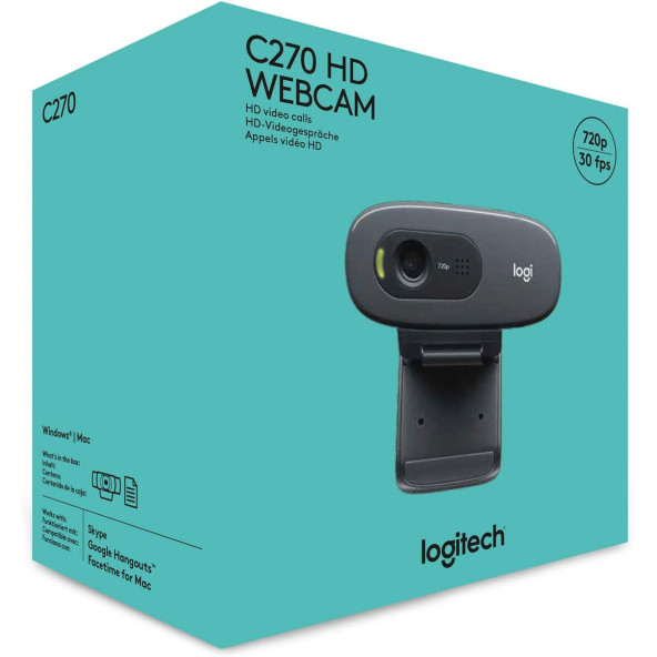 Logitech C270 HD 720p Mikrofonlu Web Kamerası - Siyah OUTLET - 2