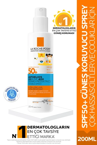La Roche Posay Anthelios Dermo Pediatrics Uvmune 400 Güneş Koruyucu Sprey SPF50+ 200ML